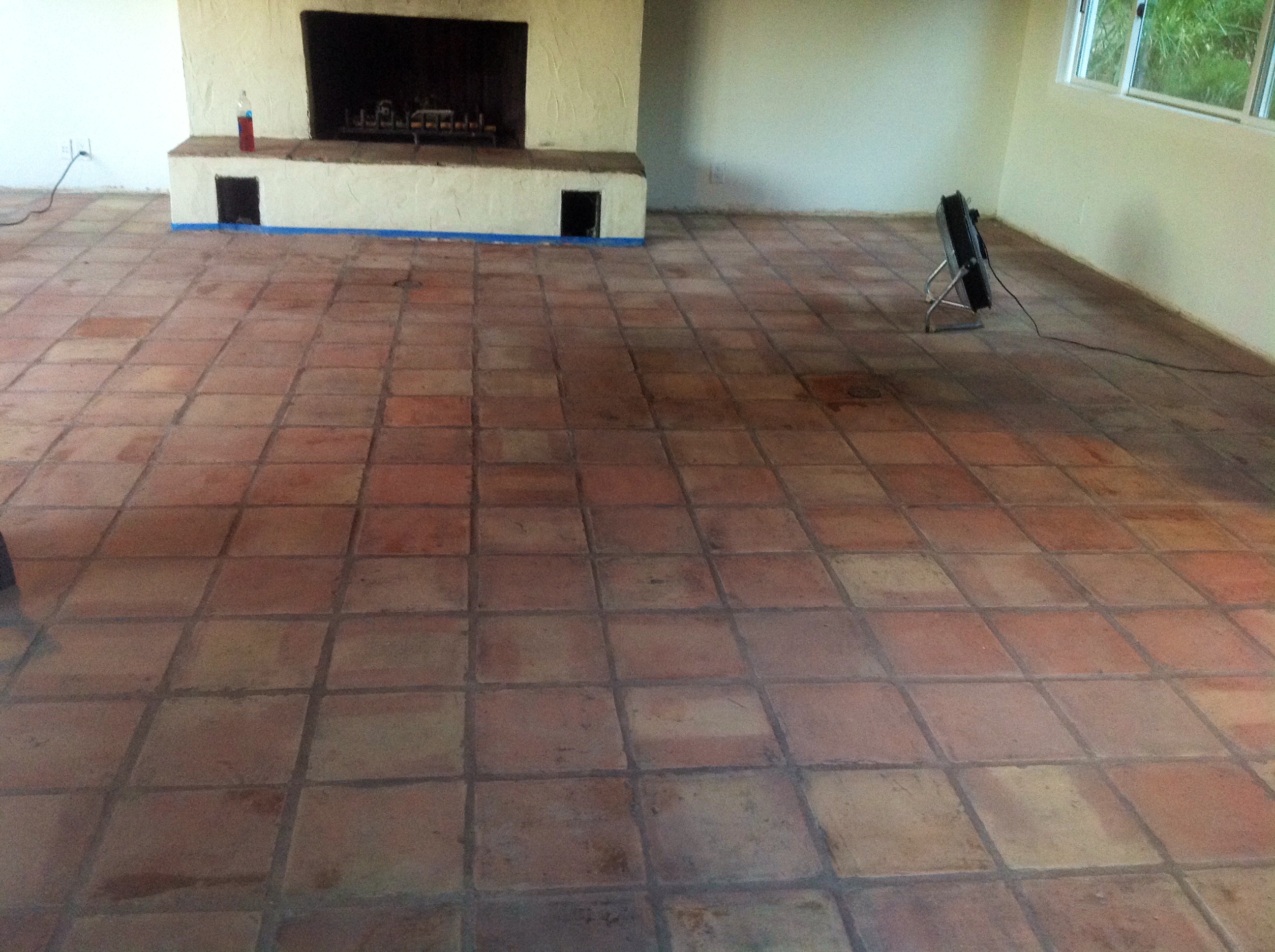 Saltillo Mexican Tiles Stripped, Cleaned, & Sealed in Redlands Ca